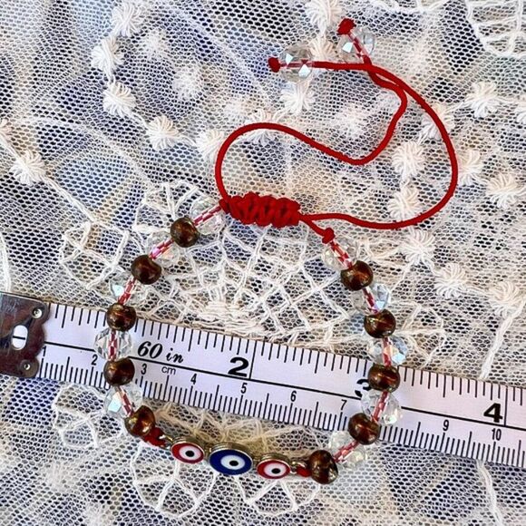 Colorful Evil Eye Beaded Macramé Bracelet - Picture 5 of 7